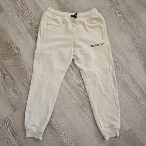 Zara Kids Cream Joggers with Text Accent